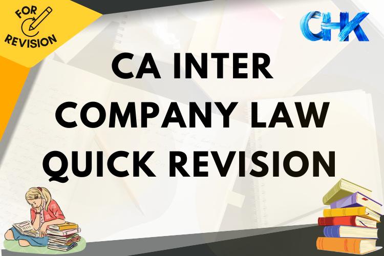 CA Inter Company Law Quick Revision